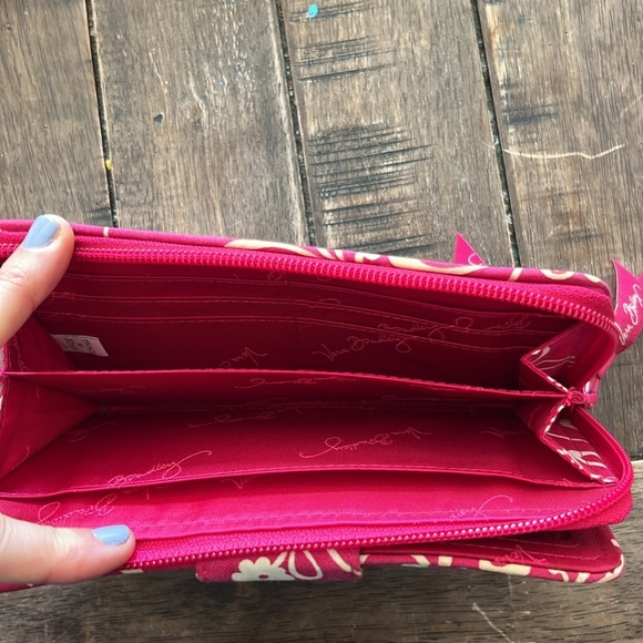 Vera Bradley Twirly Birds Pink Large Toggle Tote and Wallet - Picture 9 of 11